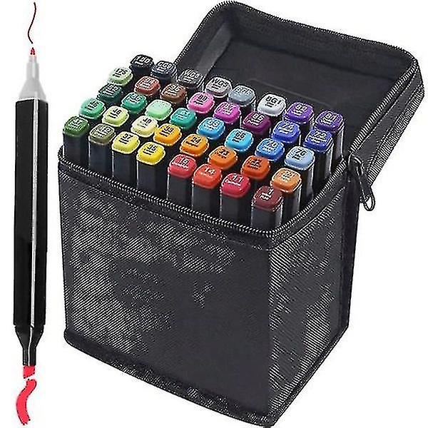 40-pack - Marker Pens With Case Colored Pencils Double-sided Pens Multi-colour