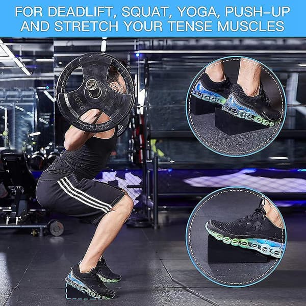 2 stk. Yogamåtter, Justerbar Squat Rampe, Inklined Bræt Styrke Til Squat Og Deadlift