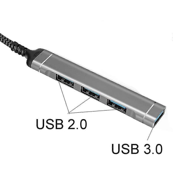 1x3.0+3x2.0 USB Hub 4 Port Multi Splitter Adapter For PC Datatilbehør
