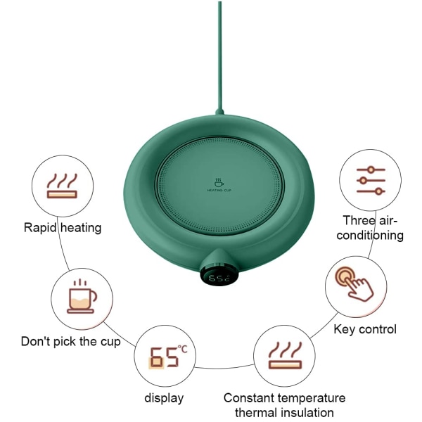 Kaffemuggvärmare, automatisk avstängning USB -koppvärmare, elektrisk dryckesvärmare, tedricksvärmare muggdyna värmeunderläggsdyna 220V