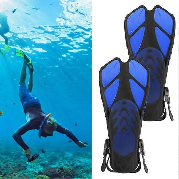 Justerbara simfötter för vuxna, dykning, snorkling, simning, hjälputrustning, svart