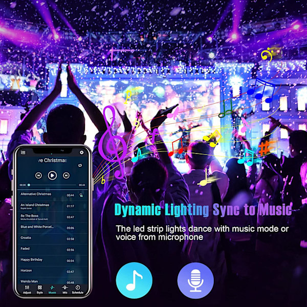 LED-nauha, 5M 150LED Bluetooth 5050 RGB 5V USB