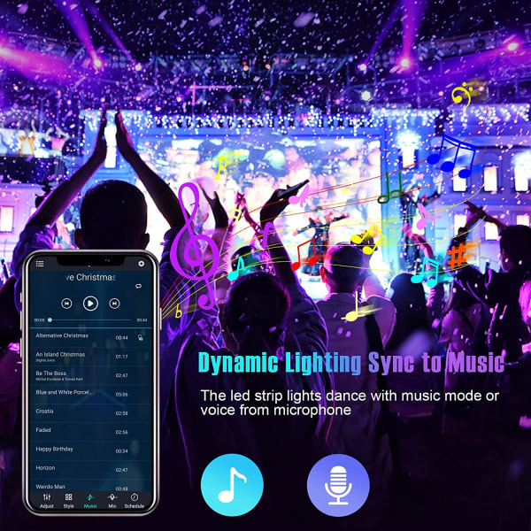 LED-strimmel, 5M 150LED Bluetooth 5050 RGB 5V USB