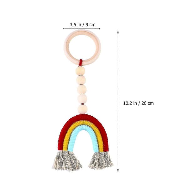 1 stk Regnbue Veggdekor Makrame Regnbue Hengende Ornament Barneromsdekorasjon