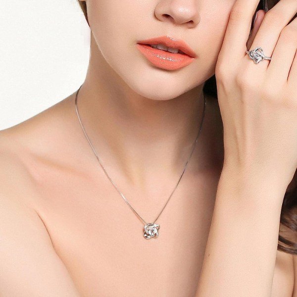 Halskæder til kvinder Diamant vedhæng halskæde Mode kort udsøgt kravebenskæde til dame til kvinder piger Valentinsdag Mors dag gaver