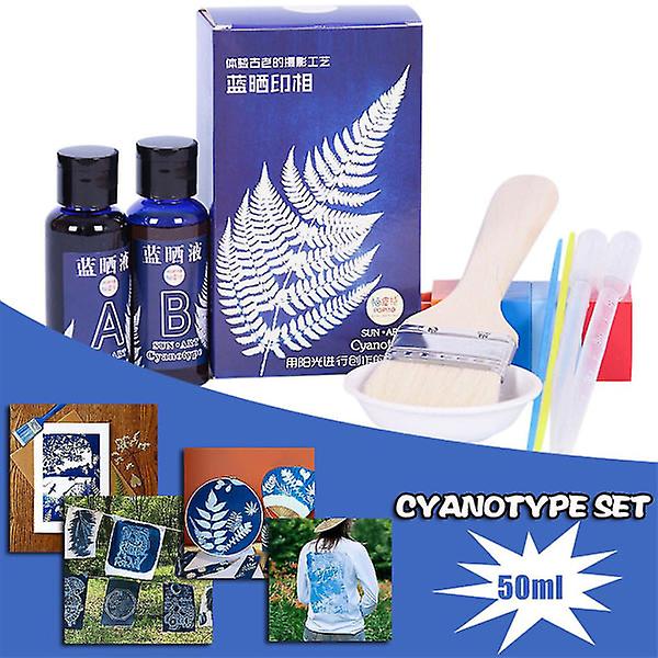 Keittiövälineiden vempaimet Cyanotype-sarja tarjoaa piirustuksen tai kuvia Cyanotype-sarjalla 100 ml musta
