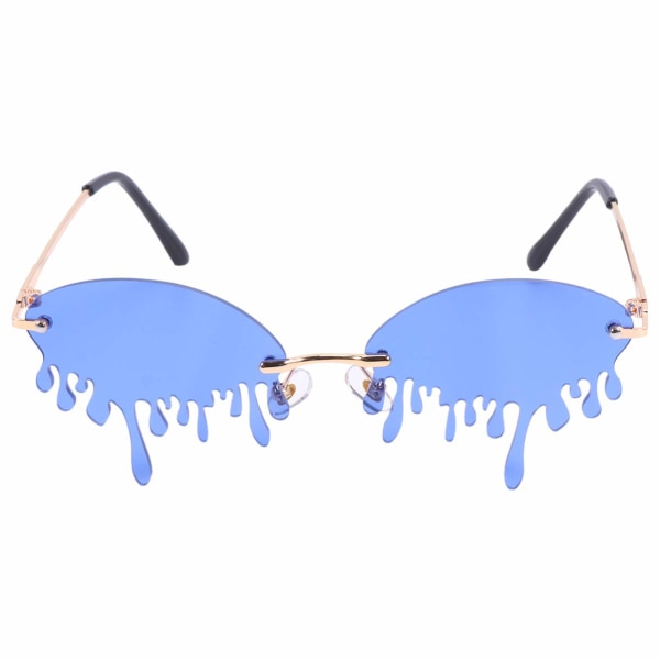 Mote solbriller Rammeløse, dråpeformede solbriller, tåredryppende solbriller for kvinner