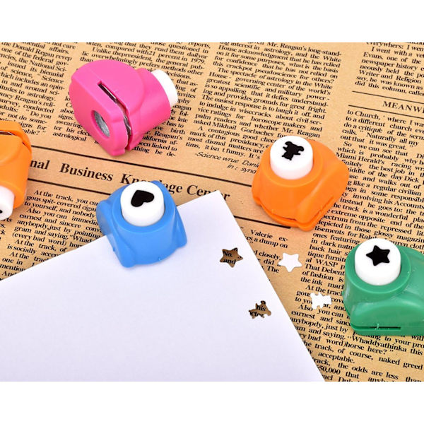 Stil Papirhullsett, 5 Mini Craft Hullmaskiner for Scrapbooking, Flerfarget