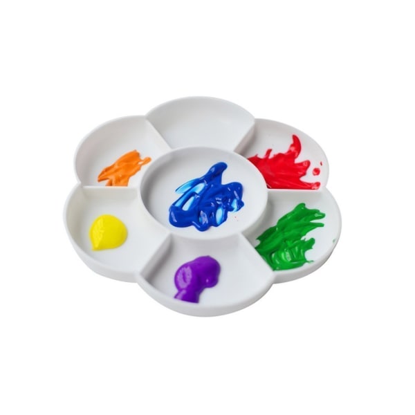 Plastblomformad färgbricka - Vit (2-pack)