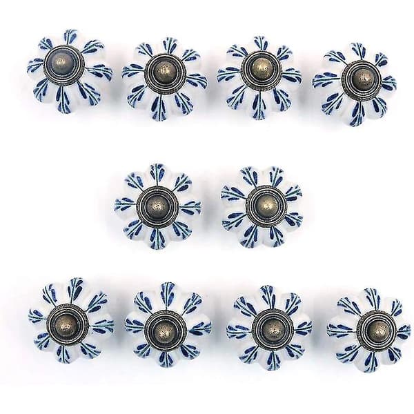 10 kpl Royal Blue Vintage Shabby Chic -keramiikkapihdit