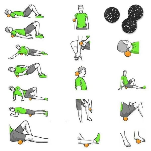 Peanut Massagebold, Dobbelt Lacrossebold til Myofascial Release Triggerpunktterapi Afslapning af Spændte Muskler Dybvævsmassage