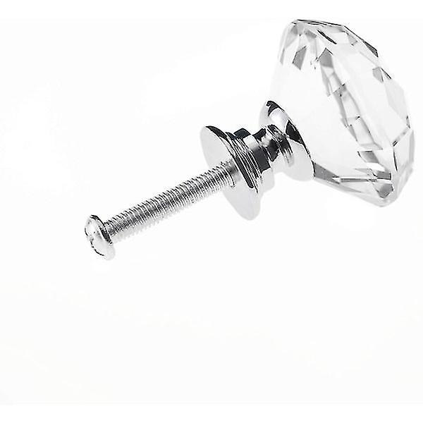 Diamantformede knapper i glas Transparent / Sølv 8 stk silver