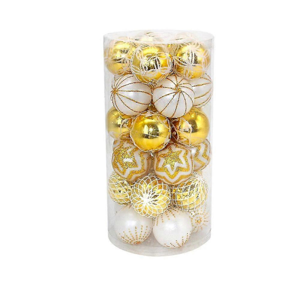 30 malede julekugler 6 cm / 2,35 tommer