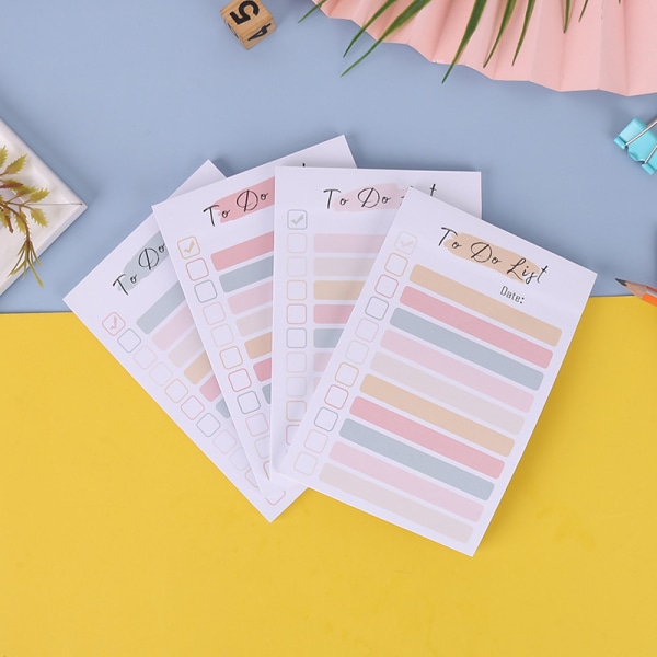 4 pakke to-do-liste blok, daglig to-do-liste notesblok planlægger, to-do-liste planlægger noter liste farver memo planlægning blok notesblok indkøbsliste