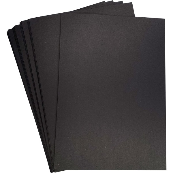 Musta kortti A4 paksut taidepaperikortit 350 gsm - 50 arkkia