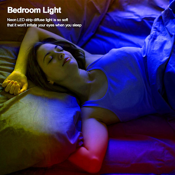 Neon LED-listljus vit, 16,4ft/5m 12V DC, flexibel neonrepbelysning vattentät IP65, neon LED-lampor