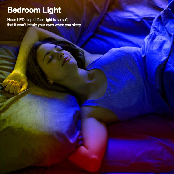 Neon LED-remsa blå 16,4ft/5m 12V DC, flexibel neonrepbelysning vattentät IP65, neon LED-lampor