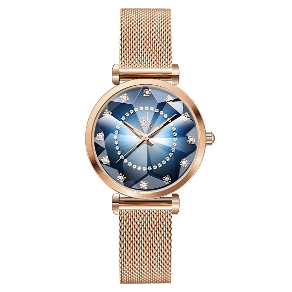 Kreativ enkelhed dameur med stjerner mesh rem, elegant dameur forretningsur