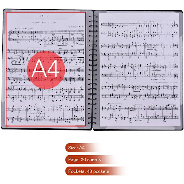 Musikark Filpapir Opbevaringsmappe Spektrum Mappe (Hvid)