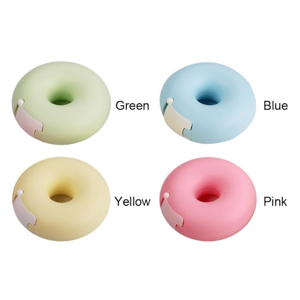 Tape Dispenser Mini Tape Cutter Donut Shape Tape Cutter Box Case Dispenser, Tapes Included for Arts, Home, School and Office Use Pack of 4