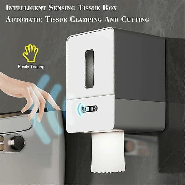 Smart berøringsfri toalettpapirdispenser, elektronisk sensor papirhåndkledispenser, med nattlys, USB-lading