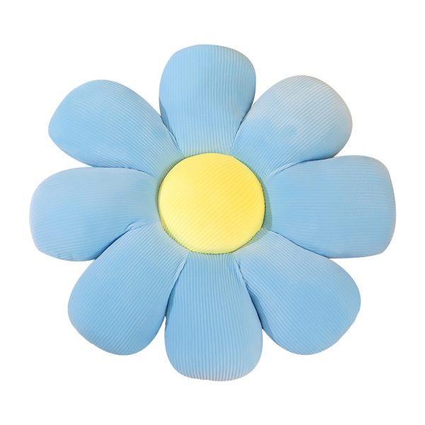 Blomstergulv Puta Daisy Blomsterform Pude Søt Sittepute Plysj Stol Pude Pledd Pude Hjemmedekorasjon for Jenter Kvinner  (blå, 38cm)