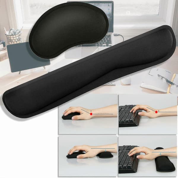 Tangentbords handledsstöd i memory foam och musmatta med handledsstöd