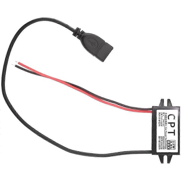 Bil Strømomformer DC 12V til 5V 3A Spenningsomformer med Enkel USB Adapter Koblinger for Telefon C