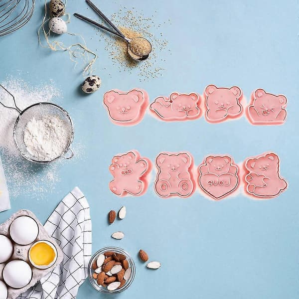 8-pack Kakformar Björnformade Kakformar Dessert Fondant Kakform