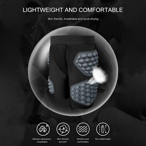 Pehmustetut shortsit ja paidat suojavarusteet lapsille Nuorten liukumäkipehmusteet Hip Butt Shorts Kompressiopaita Rib-suojat Rintasuoja （YL)