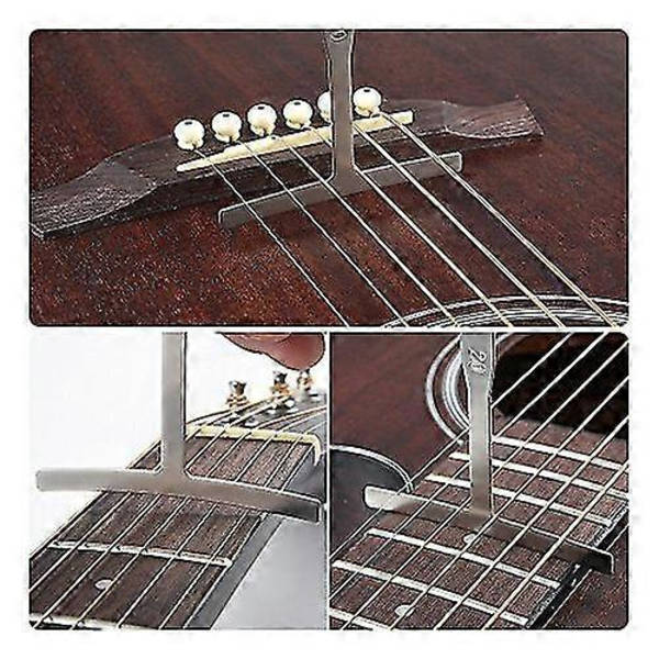 9 st Gitarr Radius Mätare Ultratunn Exakt Mätning Rostfritt Stål Gitarr T-Formad Linjal