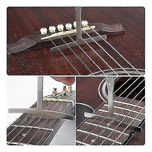9 stk. guitar radiusmåler, ultratynd, præcis måling, rustfrit stål, guitar T-formet lineal
