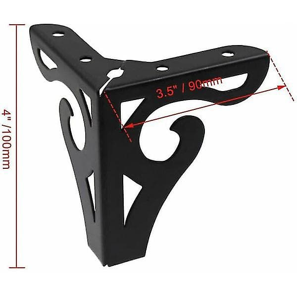 Metalsofaben - Jernkabinetsben - 10 cm høje, sorte, 4 stk