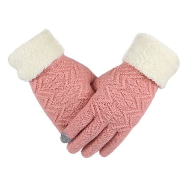 Stickade thermal pekskärmshandskar för kvinnor – varma och bekväma thermal handskar | Mysiga anti-halk mjuka vinterhandskar för damer