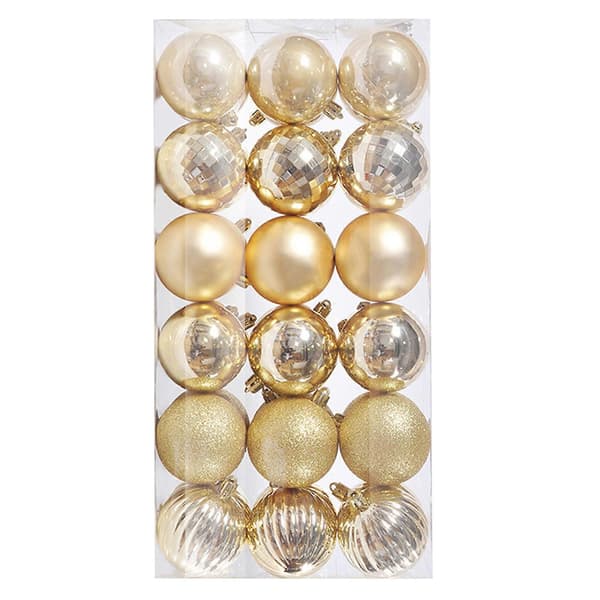 36 stk. Julekule Juletre Pynt Hjemmefest Dekor 3CM Gold