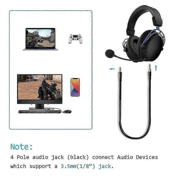 Ny 3,5 mm erstatnings hodetelefonkabel lydledning for HyperX- Cloud/Cloud for Alpha Gaming Headsets