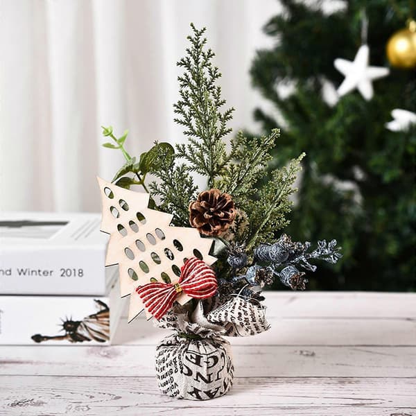 Juledekorasjon, 2 stk. Juledekorasjon Mini juletrepynt Vindusdekorasjon