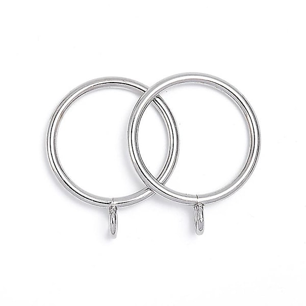 20 stycken gardinringar, metallgardinupphängningsringar för gardiner och stänger, 38 mm innerdiameter (silver)