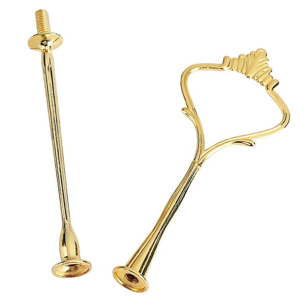 Kagefad Stativ Håndtag Holder Beslag Hardware (2-lags Krone Guld)