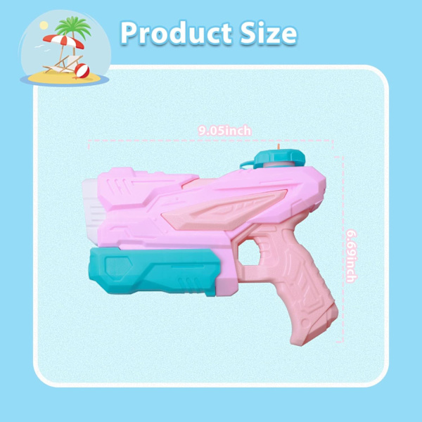 Vattenpistoler 2-pack Vattenpistol för barn Super Soaker Squirt Blå Rosa 300ml Små Vattenpistoler Simleksaker för Sommarstrand 2pcs