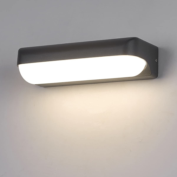12W ulkoseinävalaisin LED IP65 seinävalaisin 3000K luonnonvalkoinen vedenpitävä LED-seinävalaisin puutarhavalaisin 26X10X6CM
