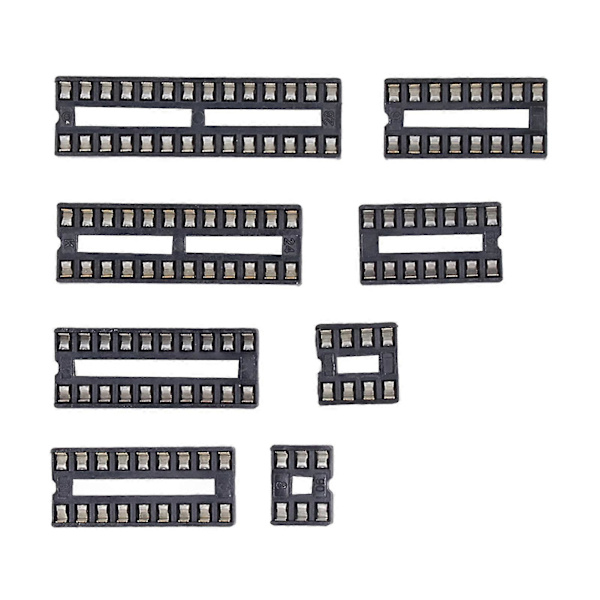 IC-chip sockel sortimentskit - 66 st isolerade platta stift kretskomponenter, 6P-28P storlekar