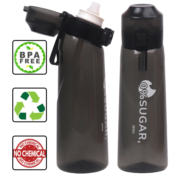 Sports Air Flavor Pods Vannflaskesett, 650 ML Frukt Duft Up Drikkeflaske med 5 Flavor Pods, BPA Free%0 Sugar Sports Water Cup
