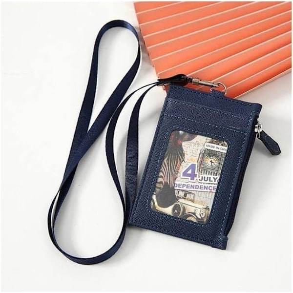 Märke Lanyard, Korthållare för Lanyard, 3st Läder Id-fodral Hals Lanyard Mynt Pengar Nyckel Kreditkort Hållare Plånbok Student Buss Kort Väskor Handväskor Märke Dark Blue