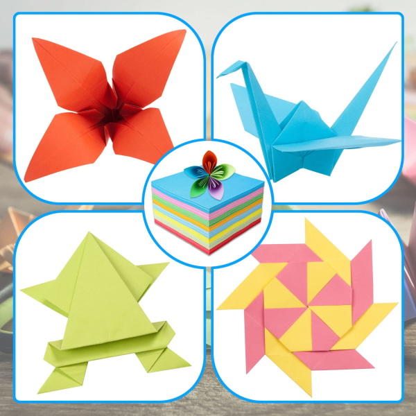 100 ark färgade 15*15 paket handgjort papper för DIY-konst