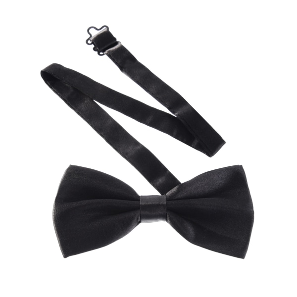 Forbundne mænds sløjfebånd Tux butterfly Justerbar formel halssløjfe til fester (sort, 1 stk)