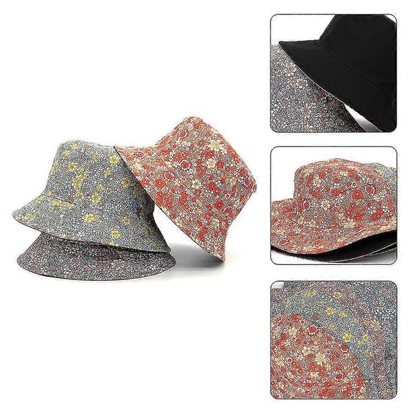 Bøttehatter med blomsterprint, unisex, damehatter, solbeskyttelse