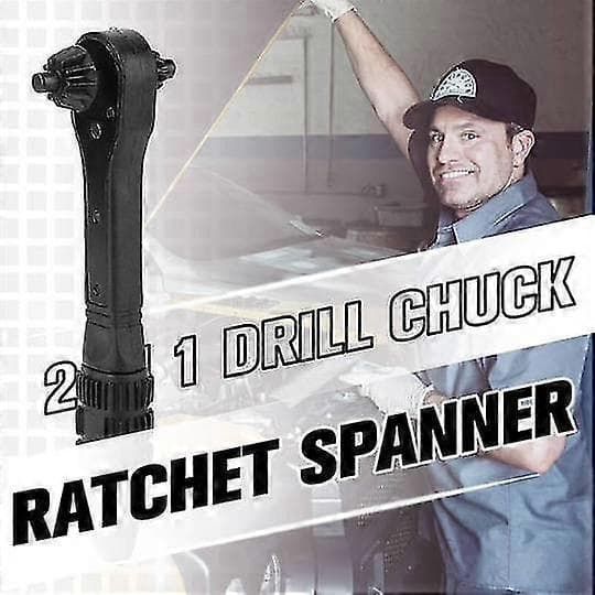 2-i-1 Drill Chuck Skrallefastnøkkel