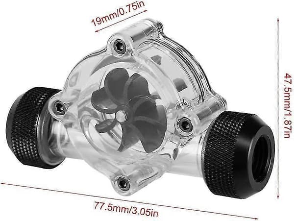 Vandkøling Flow Meter G1/4inch Hun Til Hun Radiator Flow Meter Indikator Til Pc Vandkøling 8(Sort) Qyroadwolf