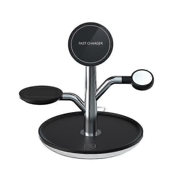3 i 1 15w multifunktionel magnetisk trådløs oplader telefonholder ambient light